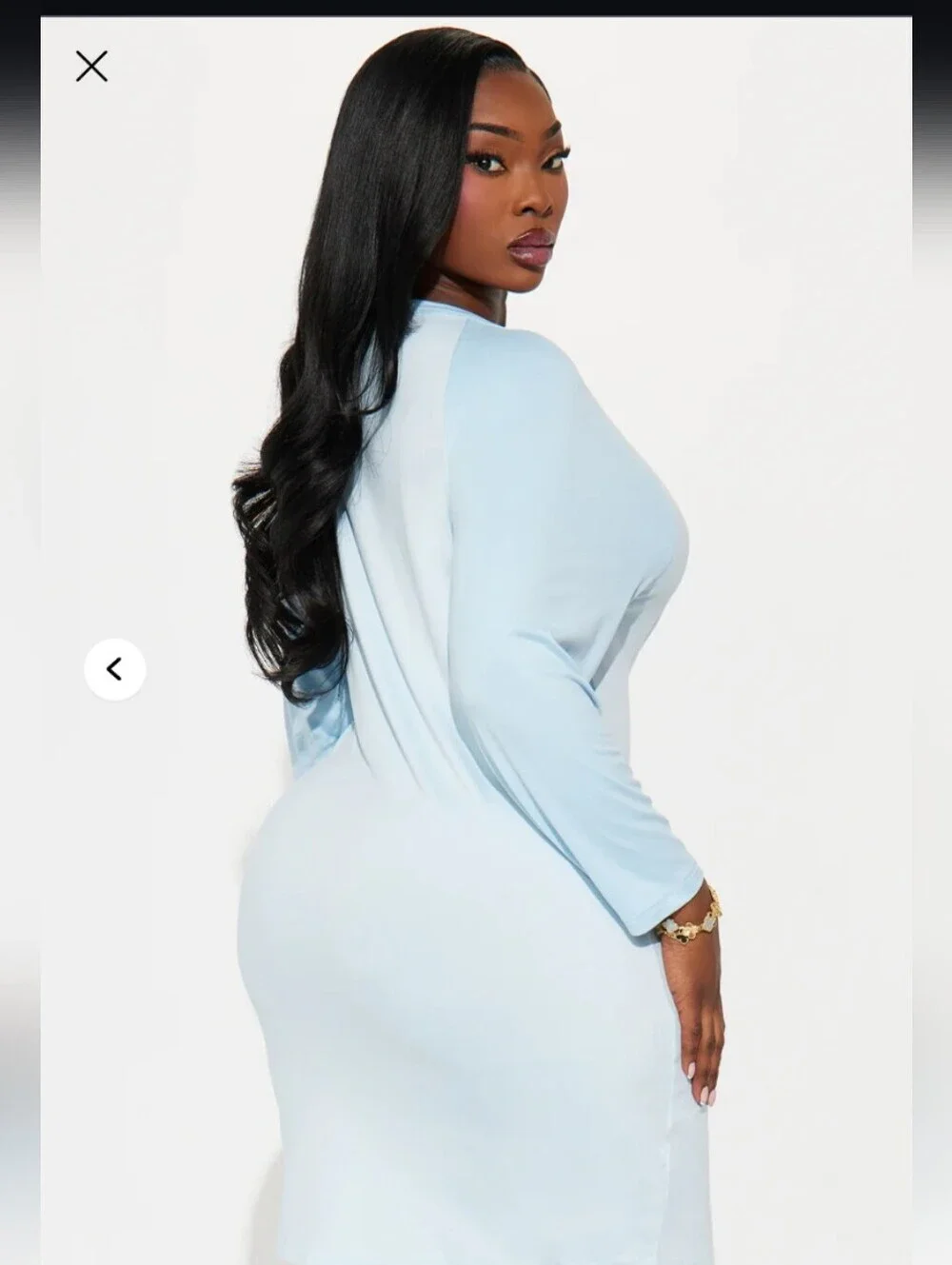 Fashion Nova Naughtyish Glitter PJ Sleep Shirt - Light Blue 1X (EUC)